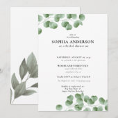 Modern Vrijgezellenfeest Botanische Eucalyptus Boh Kaart (Voorkant / Achterkant)