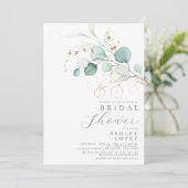 Modern Vrijgezellenfeest Botanische Eucalyptus Boh Kaart (Staand voorkant)