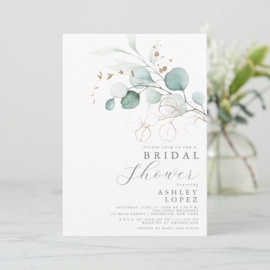 Modern Vrijgezellenfeest Botanische Eucalyptus Boh Kaart (Staand voorkant)