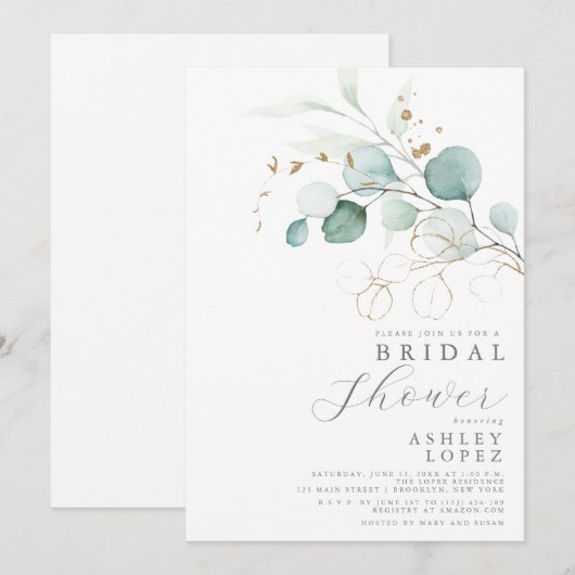 Modern Vrijgezellenfeest Botanische Eucalyptus Boh Kaart (Voorkant / Achterkant)