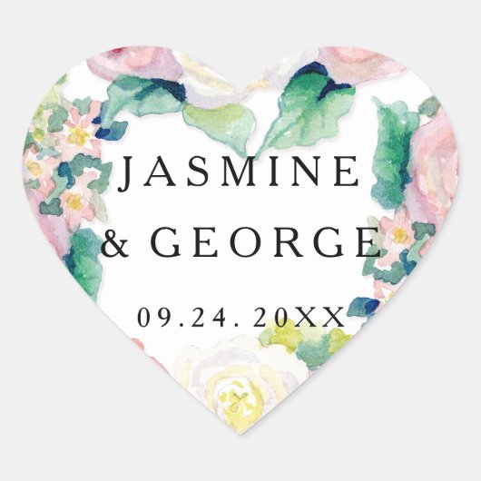 MODERN Vrijgezellenfeest — brede strips met Rozen Hart Sticker (Voorkant)