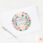 MODERN Vrijgezellenfeest — brede strips met Rozen Ronde Sticker (Envelop)