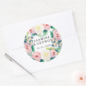 MODERN Vrijgezellenfeest — brede strips met Rozen Ronde Sticker (Envelop)