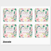 MODERN Vrijgezellenfeest — brede strips met Rozen Vierkante Sticker (Vel)