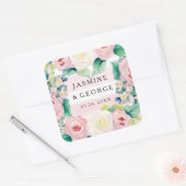 MODERN Vrijgezellenfeest — brede strips met Rozen Vierkante Sticker (Envelop)