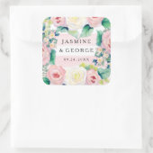 MODERN Vrijgezellenfeest — brede strips met Rozen Vierkante Sticker (Tas)