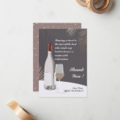 Modern Vrijgezellenfeest Host Bedankt Notitiekaartje (Voorkant / Achterkant in situ)