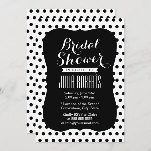 Modern Vrijgezellenfeest met zwarte en witte poold Kaart (Voorkant / Achterkant)