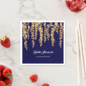 Modern Vrijgezellenfeest Navy Gold Twinkle Lights Servetten (Insitu)