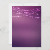 Modern Vrijgezellenfeest Paarse Bokeh Uitnodiging (Achterkant)