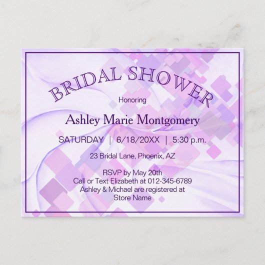 Modern Vrijgezellenfeest Pastel Paarse Violet Sjab Briefkaart (Voorkant)