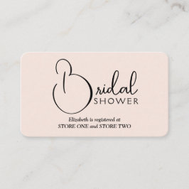 Modern Vrijgezellenfeest Registry Blush Pink Informatiekaartje