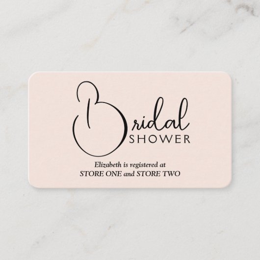 Modern Vrijgezellenfeest Registry Blush Pink Informatiekaartje (Voorkant)