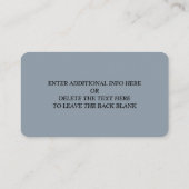 Modern Vrijgezellenfeest Registry Dusty Blue Informatiekaartje (Achterkant)