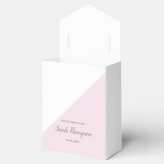 Modern Vrijgezellenfeest Roze Gouden Script Favor  Bedankdoosjes (Geopend)