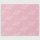 Modern VRIJGEZELLENFEEST roze wit script kalligraf Cadeaupapier (Vlak)