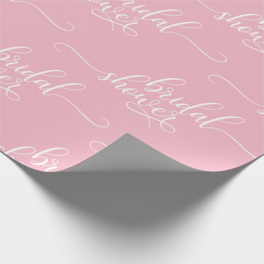 Modern VRIJGEZELLENFEEST roze wit script kalligraf Cadeaupapier (Hoek)