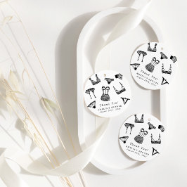 Modern Vrijgezellenfeest voor penseelschrijfbeveil Bedankjes Labels