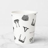 Modern Vrijgezellenfeest voor penseelschrijfbeveil Papieren Bekers (Achterkant)