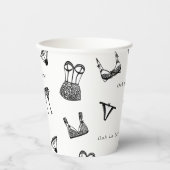 Modern Vrijgezellenfeest voor penseelschrijfbeveil Papieren Bekers (Voorkant)