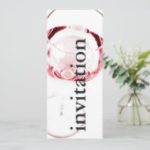 modern vrijgezellenfeest voor rood wijnglas - wijn kaart (Staand voorkant)