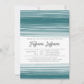 Modern Vrijgezellenfeest - Waterverf stripes Blauw Kaart (Voorkant)