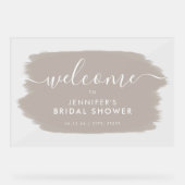 Modern Vrijgezellenfeest Welkom Beige Paint Acryl Bord (Voorkant)
