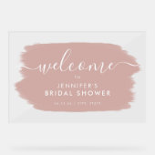 Modern Vrijgezellenfeest Welkom Dusty Pink Paint Acryl Bord (Voorkant)