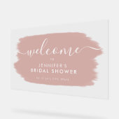 Modern Vrijgezellenfeest Welkom Dusty Pink Paint Acryl Bord (Hoek)