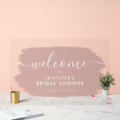 Modern Vrijgezellenfeest Welkom Dusty Pink Paint Acryl Bord (Huwelijk)