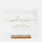 Modern Vrijgezellenfeest Welkom Gouden Witte Verf Acryl Bord (Voorkant)