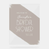 Modern Vrijgezellenfeest Welkom Paint Beige Acryl Bord (Voorkant)