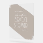 Modern Vrijgezellenfeest Welkom Paint Beige Acryl Bord (Hoek)