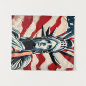 Modern Vrijheidsbeeld met Amerikaanse vlag kunst Wandkleed (Voorkant (horizontaal))