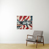 Modern Vrijheidsbeeld met Amerikaanse vlag kunst Wandkleed (In Situ (horizontaal))