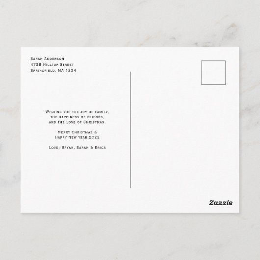 Modern Vrolijk en Helder eenvoudige paarse kerst Briefkaart (Achterkant)