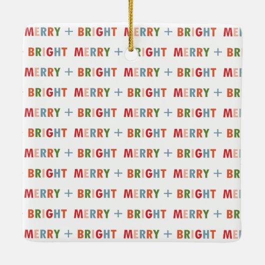 Modern vrolijk en helder kerstornament keramisch ornament (Achterkant)