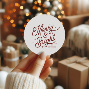 Modern vrolijk en helder script Red Ronde Sticker
