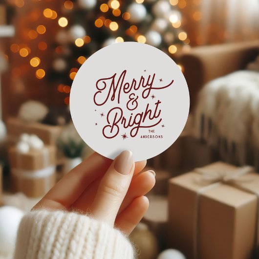 Modern vrolijk en helder script | Red Ronde Sticker