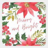 Modern vrolijk en helder script vierkante sticker (Voorkant)