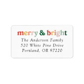 Modern vrolijk en helder vakantieadres etiket (Voorkant)