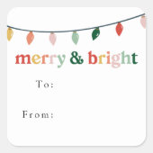 Modern vrolijk en helder vakantiegeschenk vierkante sticker (Voorkant)