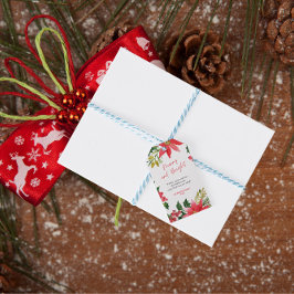 Modern Vrolijk en Kerstmis Script Cadeaulabel