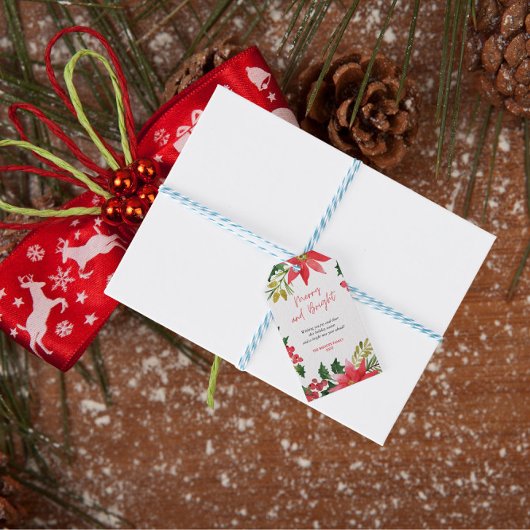 Modern Vrolijk en Kerstmis Script Cadeaulabel