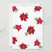 Modern Vrolijk Kerstfeest 4 foto Rood Poinsettia Feestdagenkaart (Achterkant)