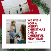 MODERN VROLIJK KERSTFEEST & NIEUWJAAR ROOD ZWART W FEESTDAGENKAART