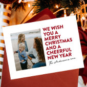 MODERN VROLIJK KERSTFEEST & NIEUWJAAR ROOD ZWART W FEESTDAGENKAART