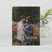 Modern Vrolijk Kerstfeest Trendy foto familie Feestdagenkaart (Staand voorkant)