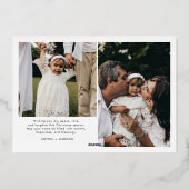 Modern Vrolijk Kerstfeest Trendy foto familie Folie Feestdagenkaart (Achterkant)