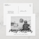 Modern Vrolijk Kerstfeest vakantie foto familie Briefkaart (Voorkant / Achterkant)